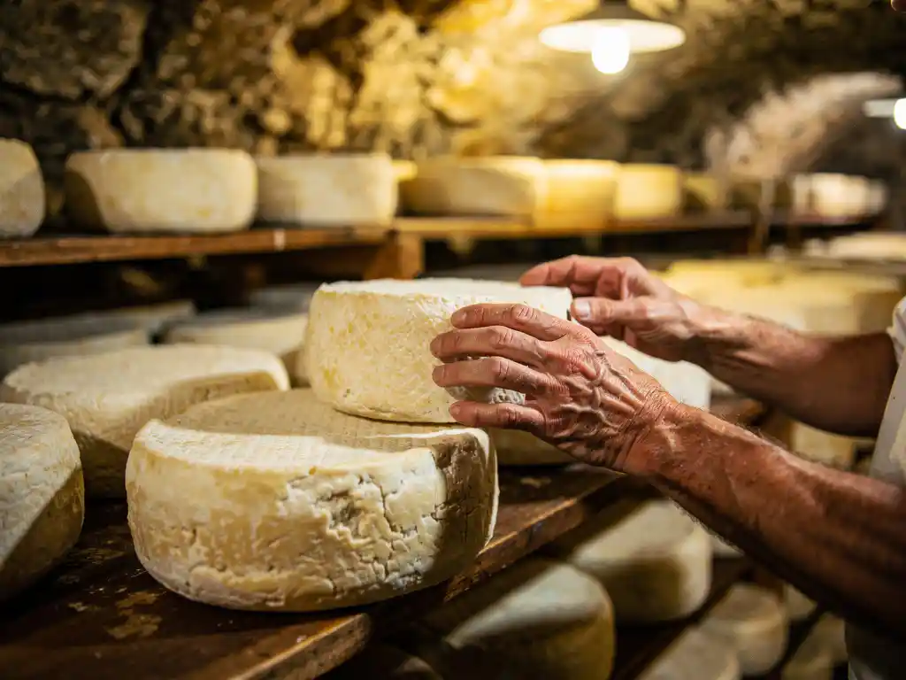 geitenkaas-rijping-kaasmaker-traditionele-kelder.jpg